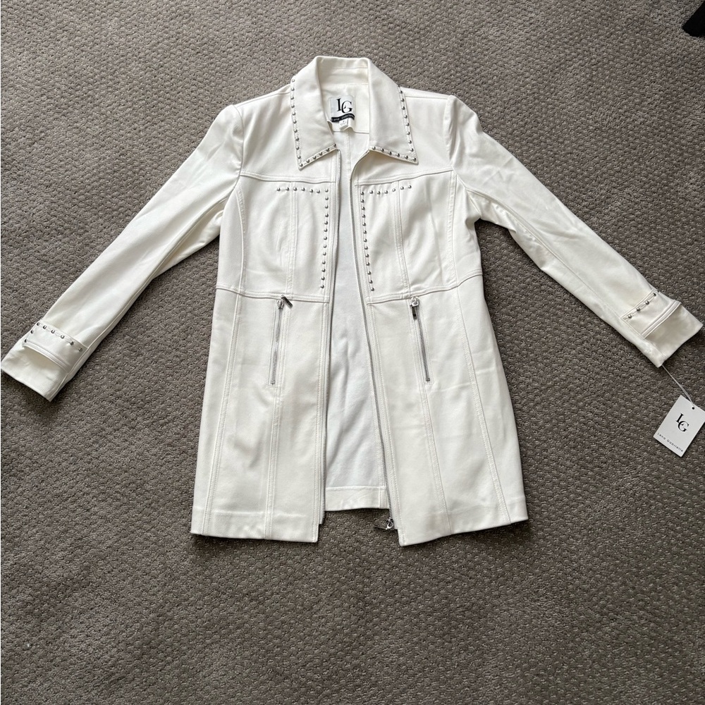 LG Women's Elegant White Suede Jacket